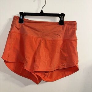 Lululemon peach high rise speed up shorts
